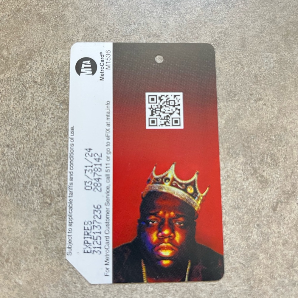 LIMITED EDITION Notorious BIG NYC MetroCard